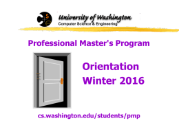 Professional Master`s Program - Computer Science & Engineering