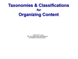 Taxonomies & Classifications for Organizing Content