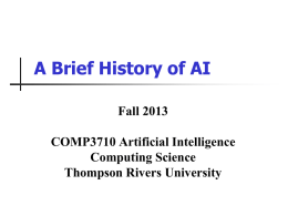 1. A Brief History of AI - Computing Science
