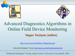 Advanced Diagnostics Algorithms in Online Field Device Monitoring