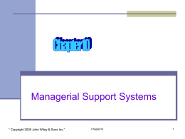 Intelligent support systems