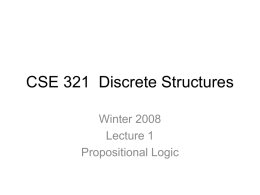 CSE 321, Discrete Structures - Computer Science & Engineering