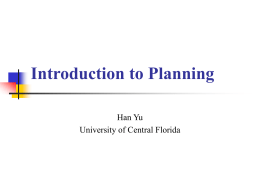 Introduction to Planning - University of Central Florida