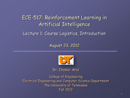 ECE-453 Lecture 1 - The University of Tennessee, Knoxville
