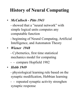 History of Neural Computing