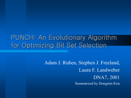 PUNCH: An Evolutionary Algorithm for Optimizing Bit Set Selection