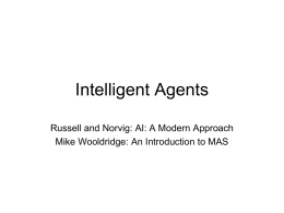 Intelligent Agents - The Computer Science Department