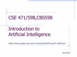 CSE 471/598 Introduction to AI
