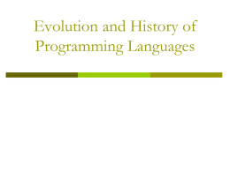 The Evolution of Programming Languages Machine