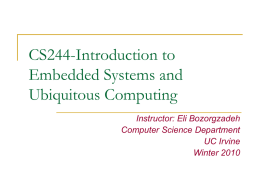CS244- Introduction to embedded systems and ubiquitous computing