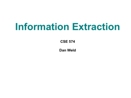 Information Extraction I & Snowball