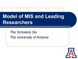 Leading MIS Researchers - National Center for Border Security and