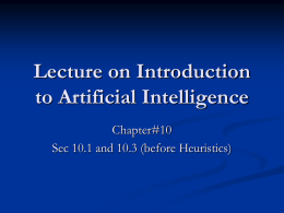 Lecture on Introduction to Artificial Intelligencex