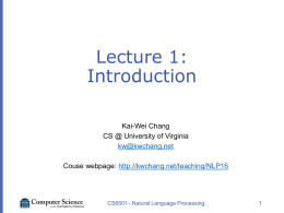 Natural language processing - UVa CS