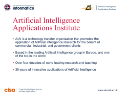 2013-AIAI-Intro-Plus-Oil - Artificial Intelligence Applications Institute