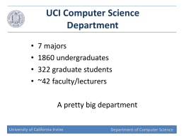 UCI Computer Science Department - University of California, Irvine