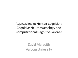 Cognitive Neuropsychology and Computational Cognitive Science