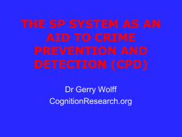the sp system - cognition research