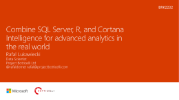 Combine SQL Server, R and Cortana Intelligence Suite for