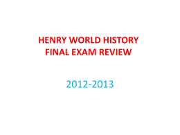 ADVANCED WORLD HISTORY FINAL EXAM REVIEW