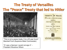 The Treaty of Versailles