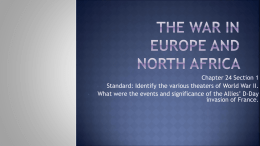The War in Europe and North Africa