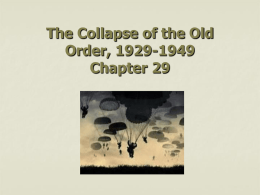 The Collapse of the Old Order, 1929