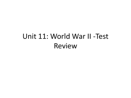 Unit 11: World War II -Test Review 1. Fascism Ideology