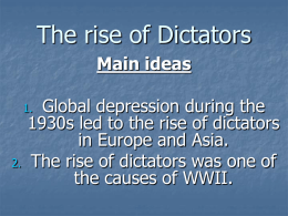 The rise of Dictators