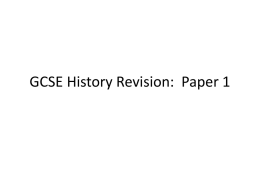 GCSE History Revision: Paper 1