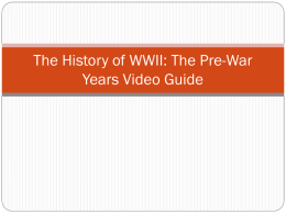 The History of WWII: The Pre
