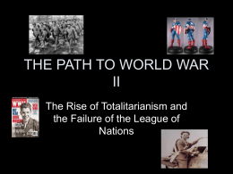 THE PATH TO WORLD WAR II