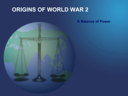 ORIGINS OF WORLD WAR 2