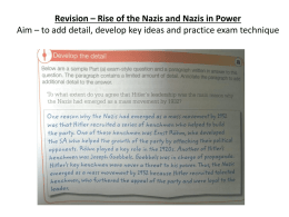 Revision – Rise of the Nazis and Nazis in Power