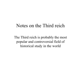 Notes on the Third reich