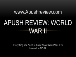 APUSH Review: World War I (The Great War)