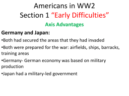 Americans in WW2 Section 1 “Early Difficulties”