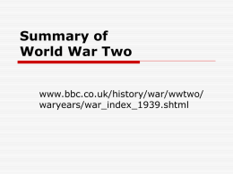 Summary of World War Two