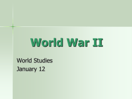 World War II: Part 1