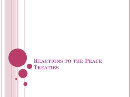 Reactions to the Peace Treaties