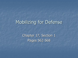Mobilizing for Defense - Clayton Valley Charter High School