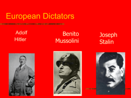 European Dictators - Dwight D Eisenhower Junior High School
