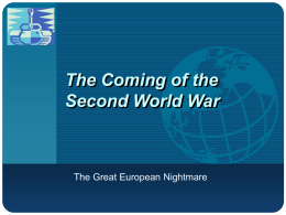 The Coming of the Second World War