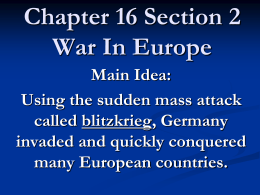 Chapter 16 Section 2 War In Europe