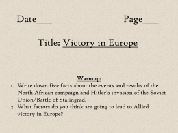 Date____ Page____ Title: Victory in Europe