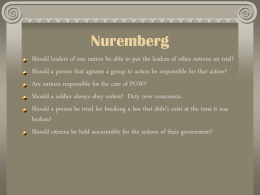 Nuremberg Trial 1945 - Indiana Area School District