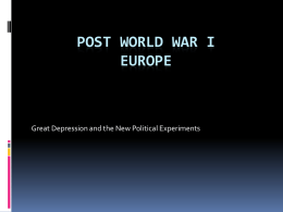 Post world war I europe