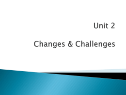 Unit 2 Changes & Challenges