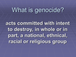 What is genocide? - Brandywine School District