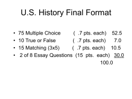 U.S. History Final Format
